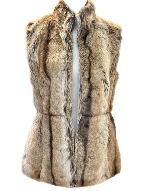 Ya Los Angeles Faux Fur Vest in Natural Brown Tones